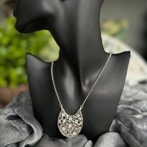 TRIBAL-STYLE STATEMENT SILVER NECKLACE - CHUNKY SILVER NECKLACE - BOHEMIAN